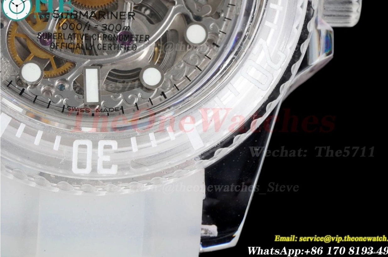 A2824 Acrylic F8F Skeleton Date No Submariner RU Dial 40MM 1210